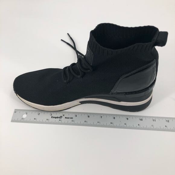 MICHAEL Michael Kors Black Sock Wedge Heel Sneakers - Picture 11 of 11